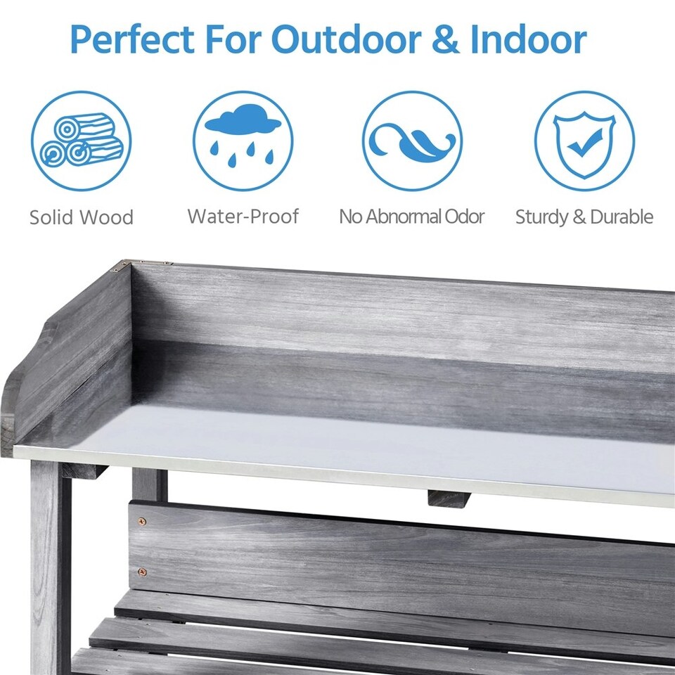 image 1 of Yaheetech 3-layer Outdoor Potting Bench Gardening Table