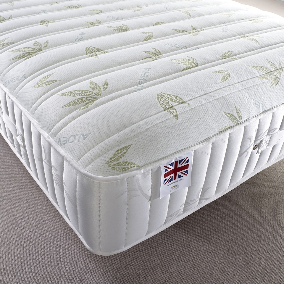 image 1 of Aloe Vera Pocket Spring Mattress with Memory Foam - Medium Firm | White | White | Small Single