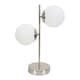 image 3 of ValueLights Jas Opal White Frosted Glass Globe Shades 2 Way Silver Chrome Table Lamp