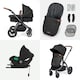 image 5 of Stomp Luxe 12pc Travel System with Cirrus i-Size Car Seat & ISOFIX Base, Carrycot, Reversible Seat, Rain Cover & More (Black/Midnight/Tan)