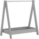 image 1 of Kids Wooden Hanging Dress Up Clothes Rail Rack Display Stand Extra Storage Shelf | Grey | Grey