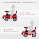 image 5 of HOMCOM 3-in-1 Ride On Car Foot To Floor Slider Toddler w/ Horn Steering Red