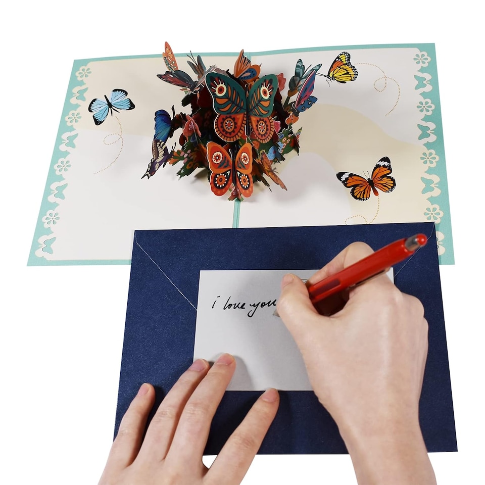image 1 of Vibrant Fluttering Butterfly 3D Pop Up Greeting Card - Mother's Day Birthday Anniversary