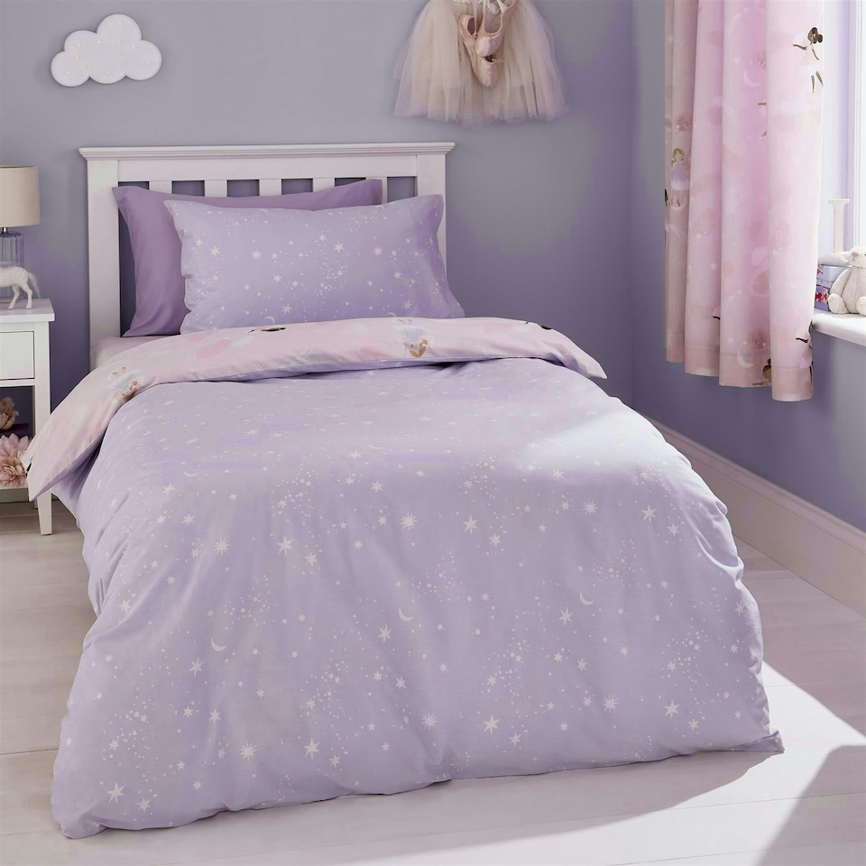 image 1 of Dancing Fairies Reversible Duvet Cover Set | Pink