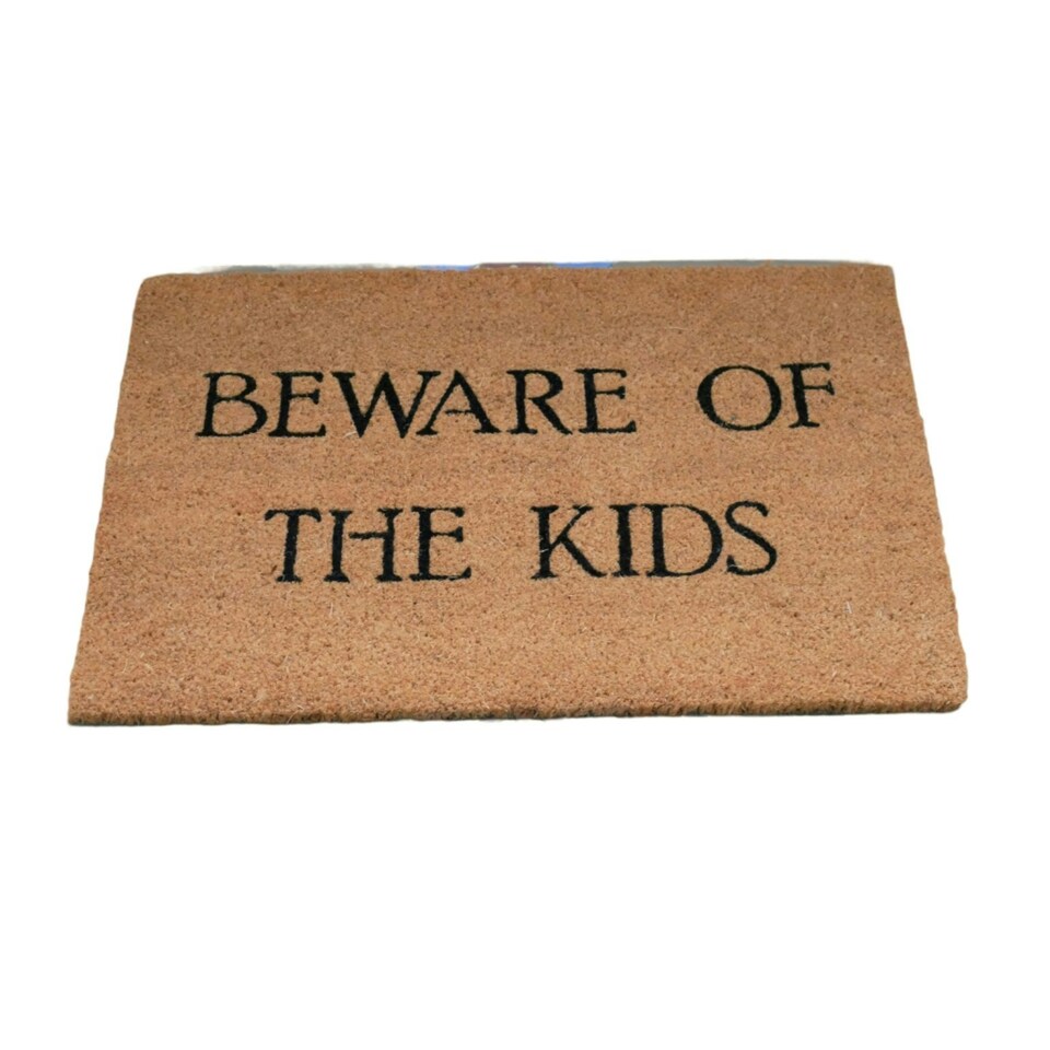 image 1 of Gifts Direct 2 U Coir Door Mat - 40 x 60cm -Beware of the Kids