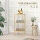 image 4 of HOMCOM 3 or 4-Tier Bathroom Storage Shelving Unit Bamboo Shelves Yellow