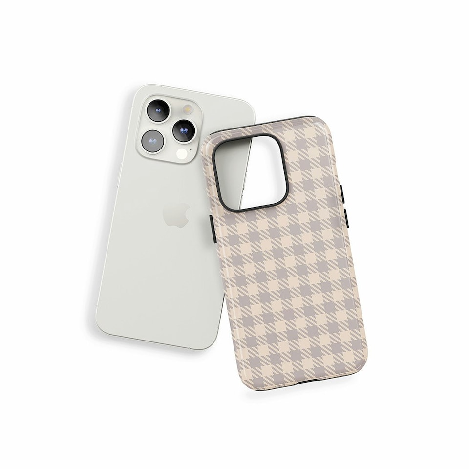 image 1 of Muted Houndstooth Phone Case | Brown | iPhone 12
Tough | iPhone 12
Tough