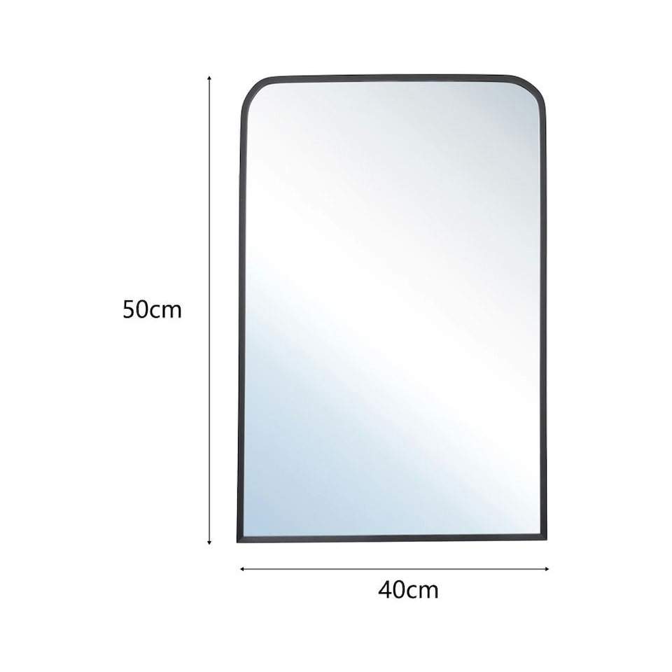 image 1 of Living and Home Contemporary Arched Wall Mirror - Black - 40*50cm