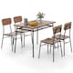 image 5 of COSTWAY 5Pcs Wood Square Kitchen Table & Chair Set Brown