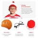 image 2 of Find Me - Top, Hat, Glasses & Stick - Wheres Wally Inspired Costume Red | L