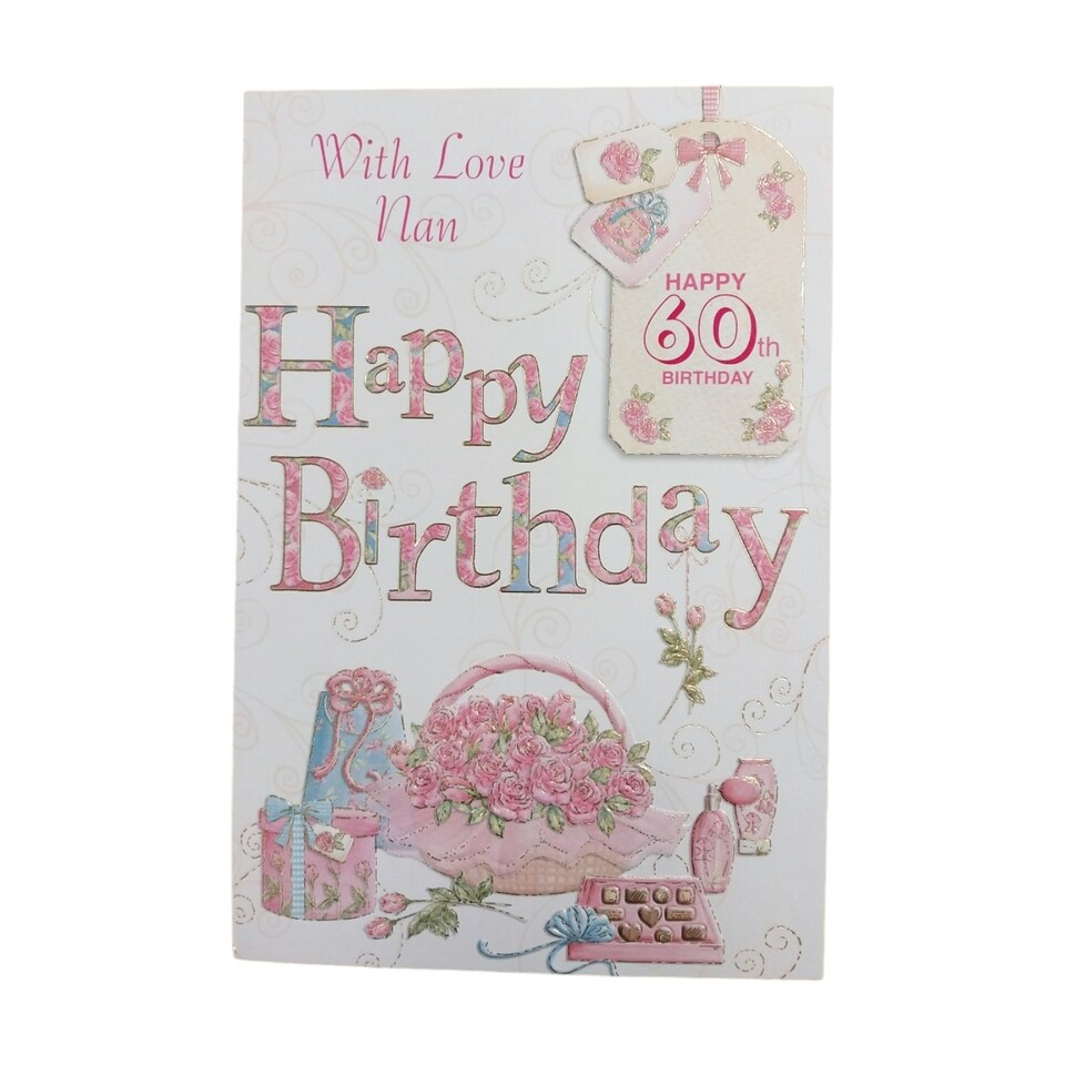 image 1 of With Love Nan Happy 60th Birthday card