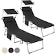 image 9 of Set of 2 Sun Loungers - foldable, adjustable sun canopy | Grey | grey | 1