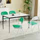 image 6 of Set of 4 Folding Dining Chairs Metal Frame Padded Seats