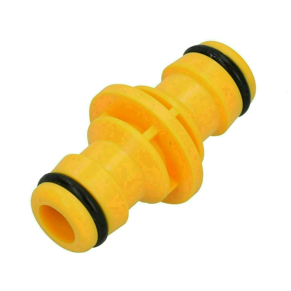 image 1 of 2 Way Male Straight Garden Hose Water Pipe Connector Fast Joiner Coupler 2pc