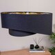 image 3 of ValueLights Trekan Fabric Textured Black Drum Ceiling Pendant Shade and LED Bulb