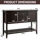 image 2 of COSTWAY Sideboard Storage Cabinet Narrow Console Table Brown