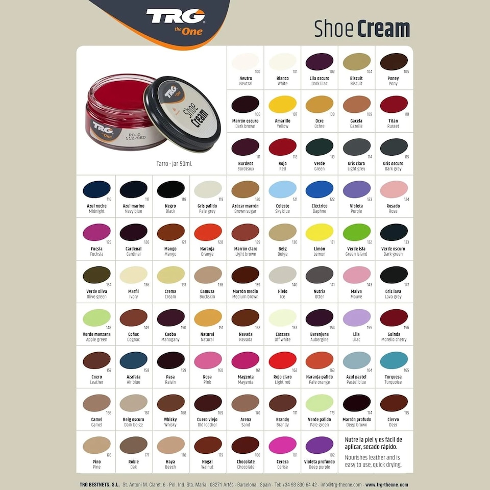 image 1 of TRG Shoe Cream - Polish and Leather Care for Shoes, Boots and Footwear 50ml | Brown | Oak