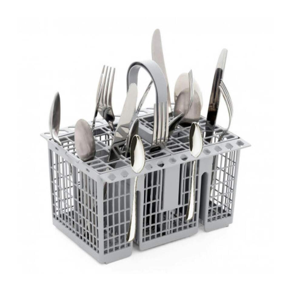 image 1 of SPARES2GO Cutlery Cage Basket compatible with Beko Dishwasher (Grey, Removable Handle, 225mm)