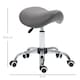 image 3 of HOMCOM Cosmetic Stool 360 Rotate Height Adjustable Salon Massage Spa Chair Hydraulic Rolling Faux Leather Saddle Stool Mobility, Grey
