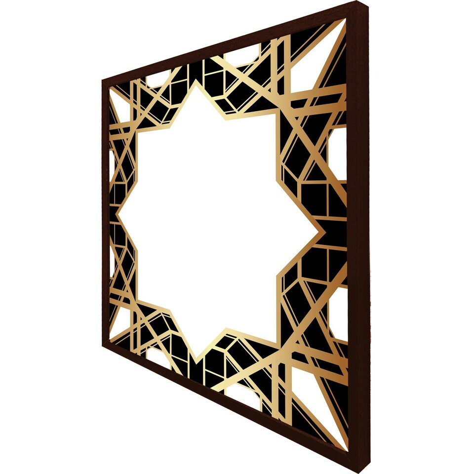 image 1 of Art deco star border (Picture Frame) White | L