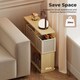 image 7 of Levede Slim Sofa Side Table Narrow End Accent Table 3 Tier for Living Room 20cm | Clear | Natural