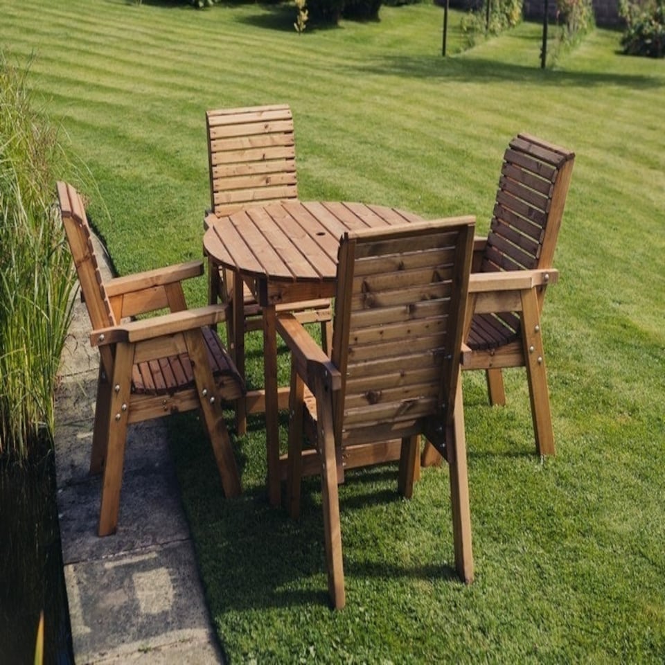image 1 of Valley 4 Seater Round 4XC - Timber - L220 x W220 x H95 cm - Garden Furniture - Minimal Assembly Required
