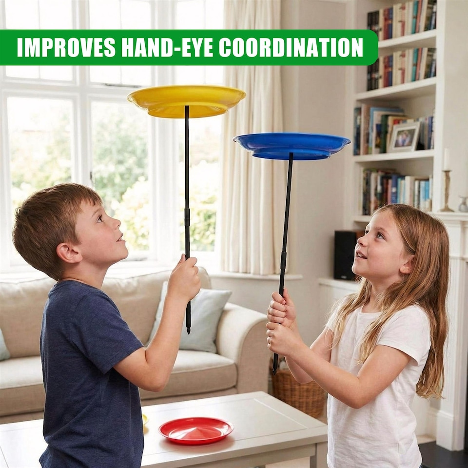 image 1 of The Magic Toy Shop Juggling Spinning Plates Plastic Set Multicolour