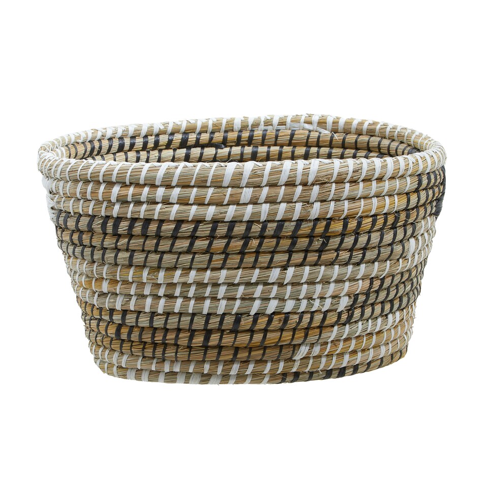 image 1 of Lidi Set Of Three Oval Straw Baskets Multi