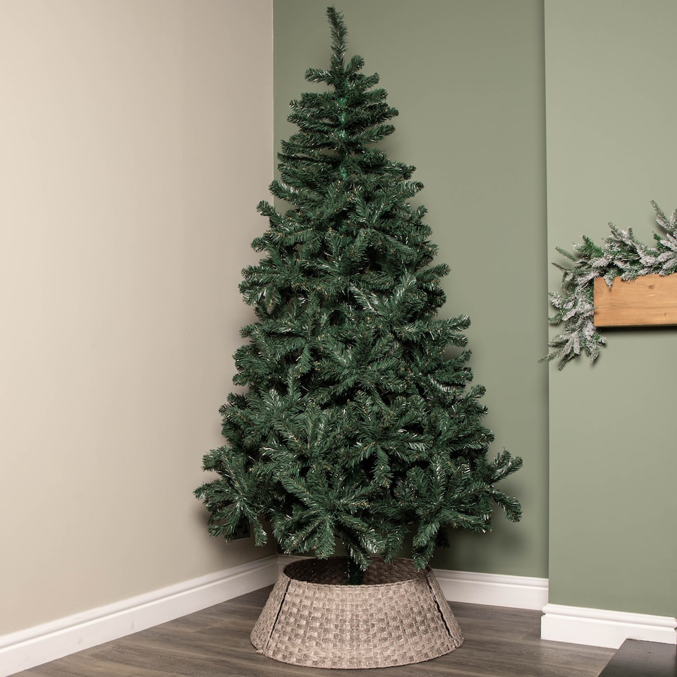 image 1 of 48/70cm Samuel Alexander Large KD Plastic Wicker Rattan Woven Christmas Tree Skirt in Grey