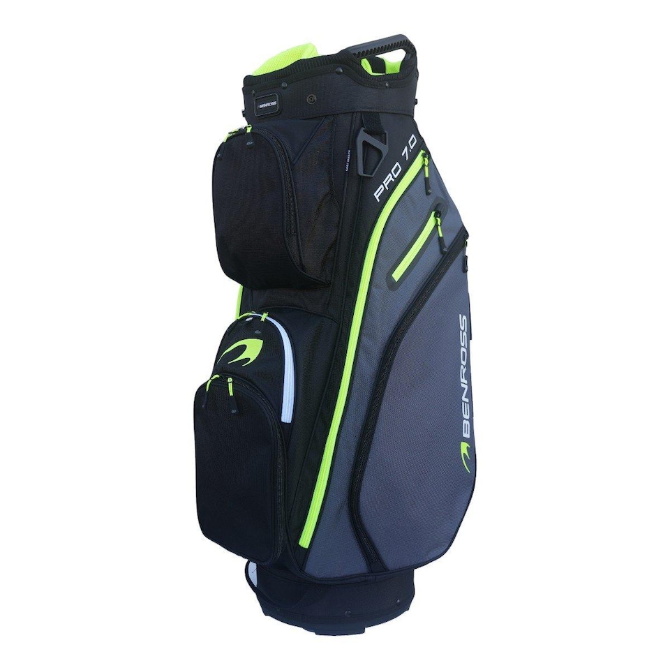 image 1 of Benross Pro 7.0 Golf Cart Bag - Black/Grey/Lime