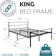 image 2 of King Size Metal Bed Extra Strong Frame Stylish Bedroom Storage Modern Sturdy Design