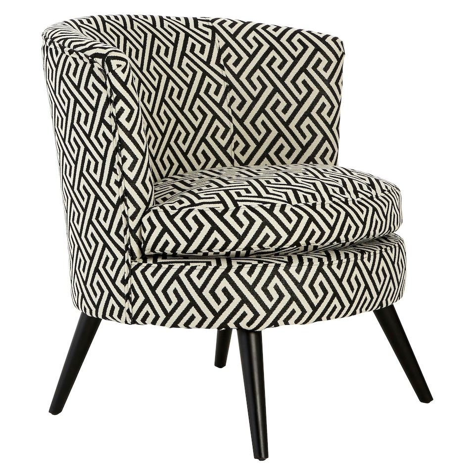 image 1 of Interiors by Premier Round Black and White Round Armchair, Accent Chair for Living Room, Accent Lounge Chair for Home