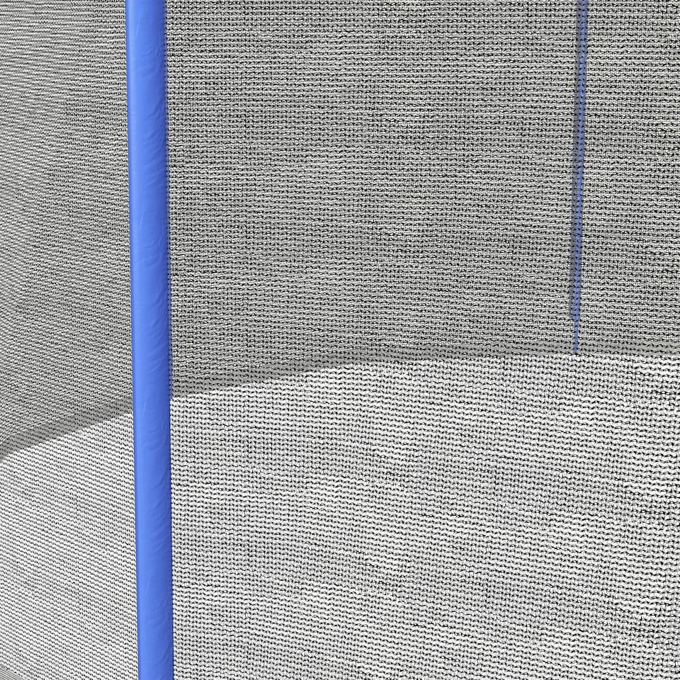 image 1 of SPORTNOW 10ft Trampoline Net Replacement with 6 Plastic Pole Covers, Weather-Resistant Trampoline Netting Replacement with Zipped Entrance, Poles Not Included, Blue