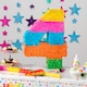 image 5 of Pinatas Number 4 Cardboard Pinata, Stick and Blindfold Set - W35cm x D7.5cm x H50cm - Multi