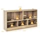 image 2 of COSTWAY Kids Storage Shelf 5-Cubby Wooden Bookcase Natural | Brown