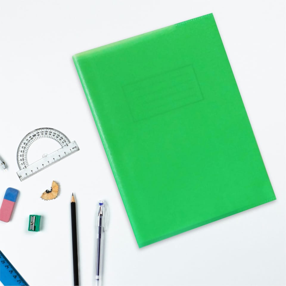 image 1 of Pack of 10 9x7" Assorted Coloured Exercise Books with Coloured Book Covers