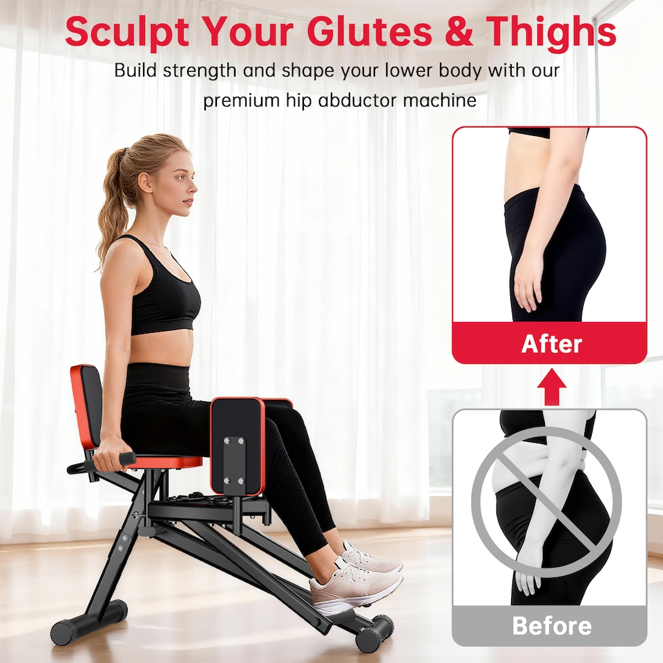 image 1 of Homefitnesscode Leg Trainer Hip Abductor Machine Home Fitness Equipment
