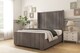image 2 of Sloomy Hargrave Slate Naples Bed Frame With Mattress With 50"  Upholstered Wingback Headboard 2'6 Small Single