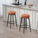 image 2 of HOMCOM 360 Degree Swivel Bar Stools Set of 2, Kitchen Counter Stools with Footrest, Faux Leather with Stitching, Modern Barstools for Breakfast Island, 69 cm Tall, Brown | Brown | Brown