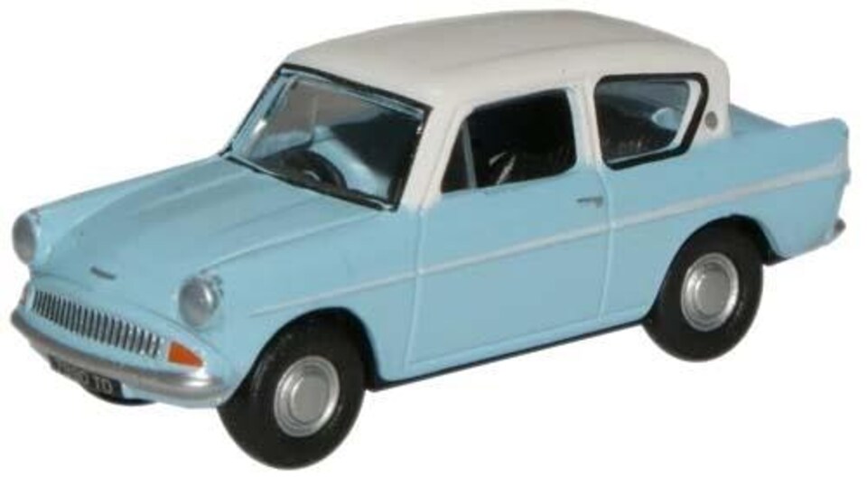 Oxford Diecast Ford Anglia Light Blue/Ermine White