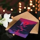 image 4 of Full Moon Witch Ritual Neon Pink Fantasy Art Halloween Greeting Card