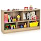 image 1 of COSTWAY Kids Storage Shelf 5-Cubby Wooden Bookcase Natural | Brown