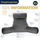image 7 of Dreamcatcher Deluxe XL Grey Reading Pillow Detachable Headrest, Shredded Memory Foam Cuddle Cuddle Cushion Backrest Arm Support | Grey | Grey | XL - Grey | 1