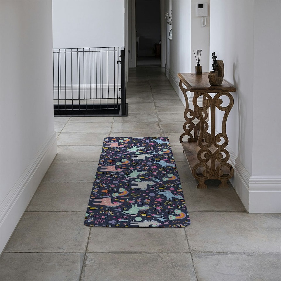 image 1 of unicorns on navy Designer (Runner Rug)