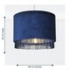 image 5 of First Choice Lighting Navy Velvet With Chrome Inner Tassled Light Shade Blue | Chrome