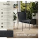 image 2 of Dining Chair Tessa - ergonomic high backrest, slim steel legs, soft fabric - Set of 2 Black | Woven Fabric Black/Black