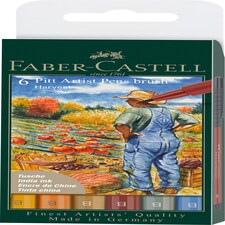 PITT Artist Pen Brush Wallet of 6 Harvest - Faber-Castell - FC167179