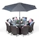 image 1 of Savannah Round 8 Seater Rattan Patio Dining Set | Grey | Grey