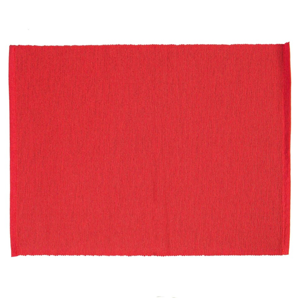 image 1 of Nicola Spring Cotton Fabric Placemats - Red - Pack of 6 Red