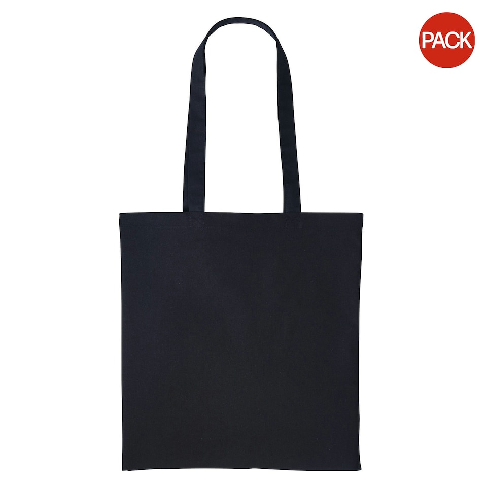 Nutshell Plain Strong Shoulder Shopper Bag (Pack of 2) - Black - One Size Black